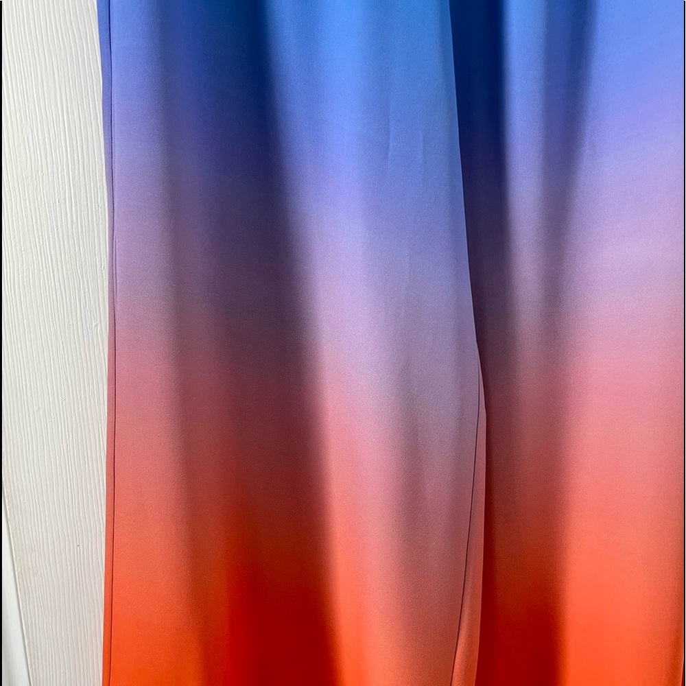 Asos Weekday Women's Blue & Orange design draw string wide legs Pants Size 36 - Picture 10 of 15